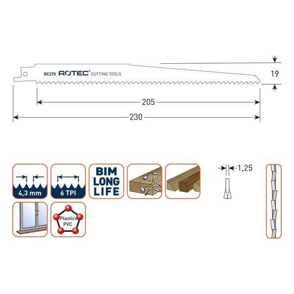 Reciprozaagblad RC270 / S1111DF  set 5 stuks