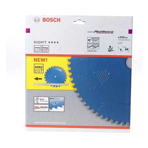 Bosch - Cirkelzaagblad Expert for Multi Material 210 x 30 x 2,4 mm, 54