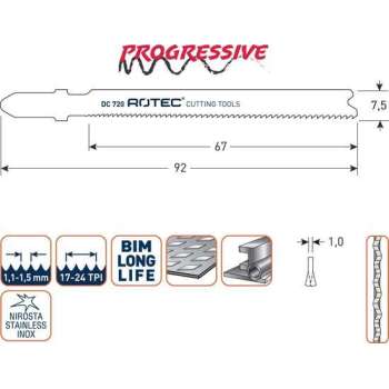 Decoupeerzaagblad DC720 / T118AF set 5 stuks