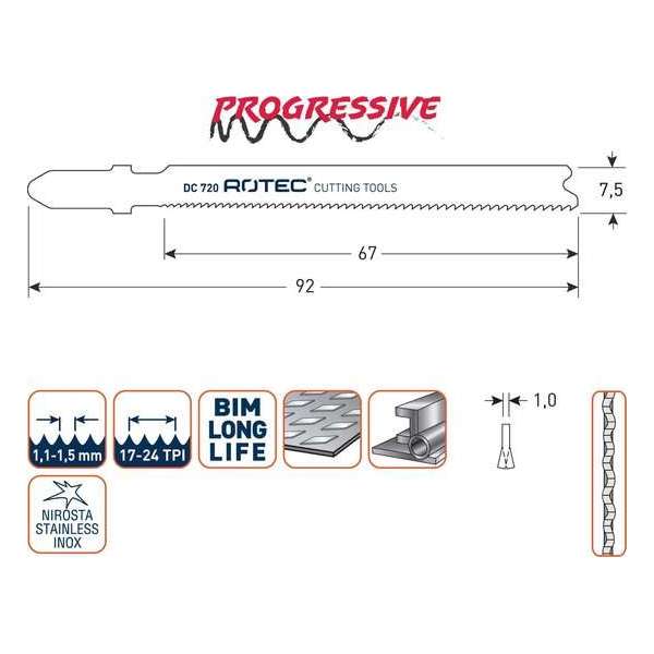 Decoupeerzaagblad DC720 / T118AF set 5 stuks