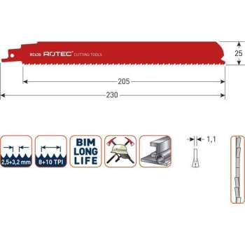 Reciprozaagblad RC430 / S1126CHF  set 5 stuks