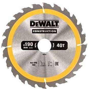 DeWalt DT1945 Cirkelzaagblad - 190 x 30 x 40T - Hout en Non-ferro metaal