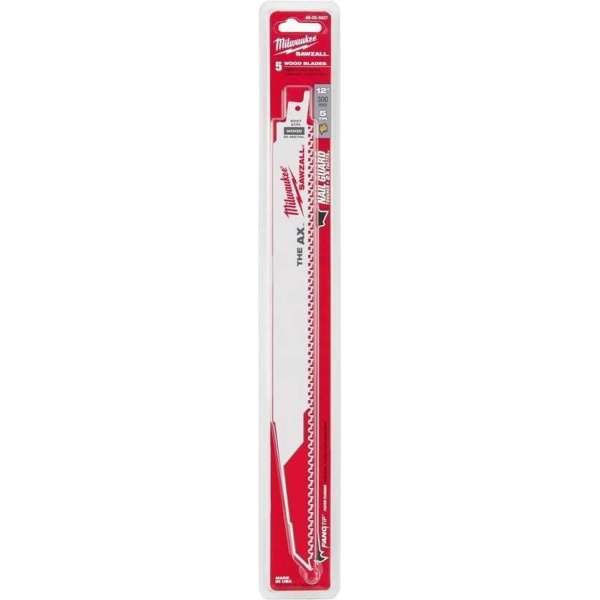 Milwaukee 48005027 Reciprozaagblad - 300 x 5TPI - Hout/Hout met spijkers (5st)