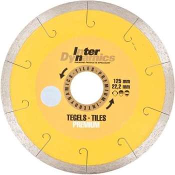 InterDynamics 331125 Premium Diamantdoorslijpschijf - 125 x 22,23 x 1,8mm - tegels