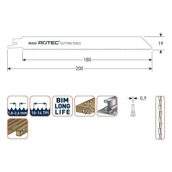 Reciprozaagblad RC530  set 5 stuks