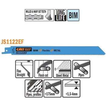 Bi-metaal reciprozaagblad 225/205 x 19 mm. 18tpi (5 stuks)