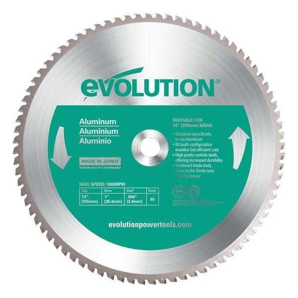 EVOLUTION - Evolution EVO 355mm drycut zaagblad voor aluminium - DIA 355 MM - 80 T