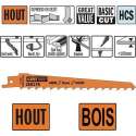 HCS Reciprozaagblad 150 x 1,25 mm. 3tpi  (5 stuks)