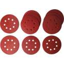 Schuurpapier rond 125mm, 8-gaats, 10 stuks div korrels: 2x60 4x120  4x240 | Makita P-43549