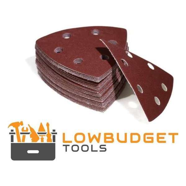 LOWBUDGET TOOLS - Schuurpapier Delta driehoek - 93x93x93 mm - 30-delig - P40-P60-P80-P120-P180-P240