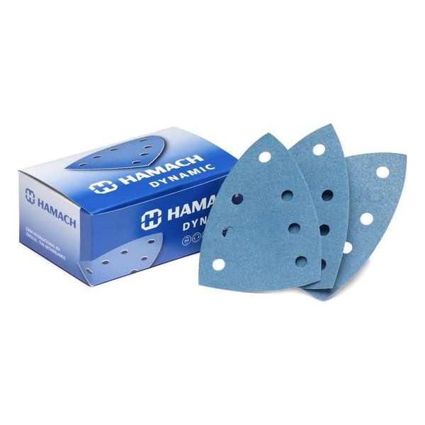 Hamach Dynamic velcro Delta schuurpapier met 7 stofafzuiggaten P240 - 50 stuks