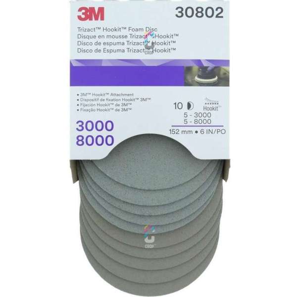 3M 30802 Trizact Schuurschijven KIT 150mm - 5x P3000 + 5x P8000