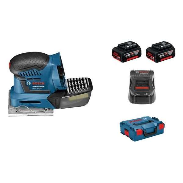 Bosch Professional GSS 18V-10 Accu vlakschuurmachine - 18 V - Met 2 x 4,0 Ah accu's