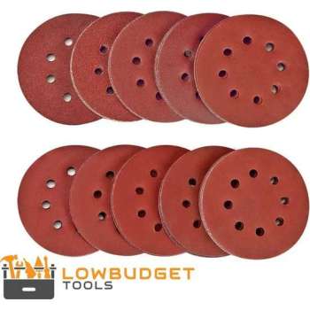 Lowbudget Tools Schuurpapier - Ø125 mm rond - 30-delig - korrel P40-P60-P80-P120-P180-P240