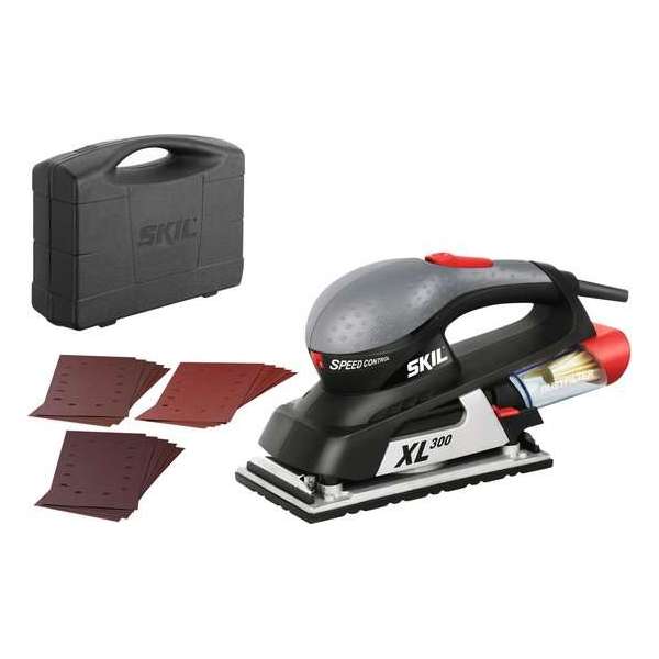 SKIL 7380 AA Vlakschuurmachine - 300W - Variabele snelheid - XL-schuurvoet - Inclusief koffer en 15x schuurpapier