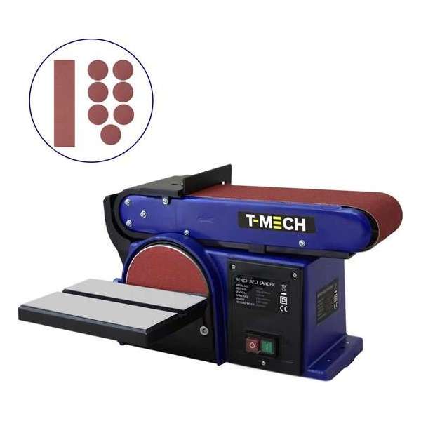 T-Mech 500W Band- en schijf schuurmachine 230V Ø150mm Incl extra schuurpapier