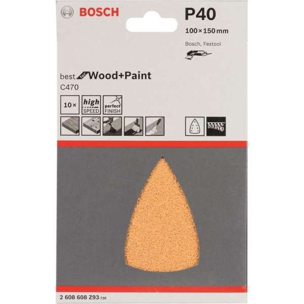 Bosch - Schuurpapier - 10 SCHUURVEL DELTA BEST WOOD+PAINT 7,40