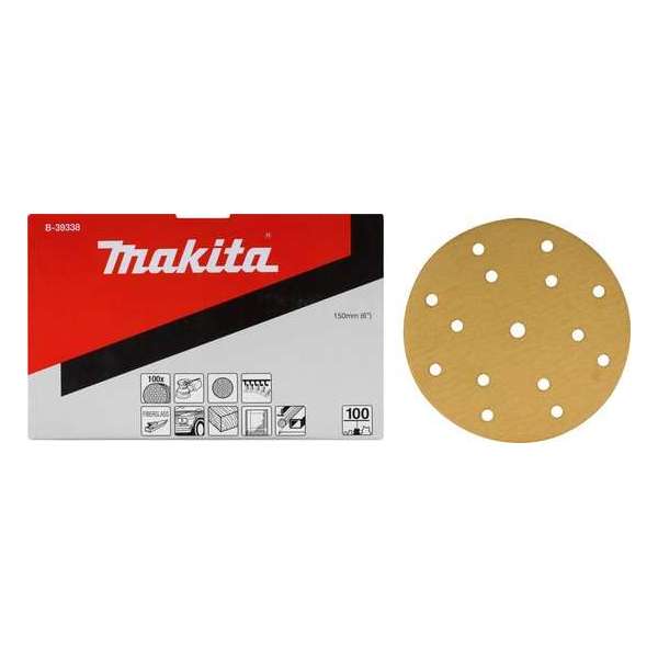 Makita B-39322 Schuurschijf 150mm K80 Yellow Velcro