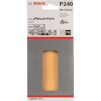 Bosch - 10-delige schuurbladset 80 x 133 mm, 240