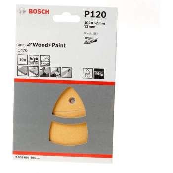 Bosch - 10-delige schuurbladset 102 x 62, 93 mm, 120