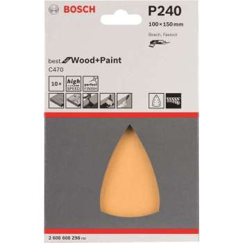 Bosch - Schuurpapier - 10 SCHUURVEL DELTA BEST WOOD+PAINT 7,240