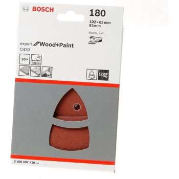 Bosch - 10-delige schuurbladset 102 x 62, 93 mm, 180