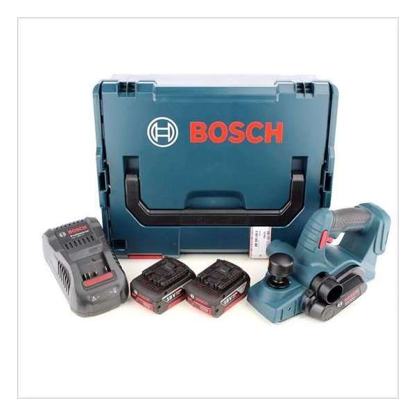 Bosch Professional GHO 18 V-LI Accu schaafmachine - Met 2x 5,0Ah accu's, GAL 1880 CV snellader en L-BOXX