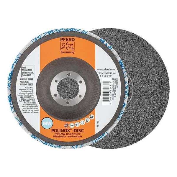 Pferd 44690733 Polinox-Compact Schuurpapier Disc Disc Pner-W 125-22 2 Sic F Diameter 125 Mm 5 Stuks