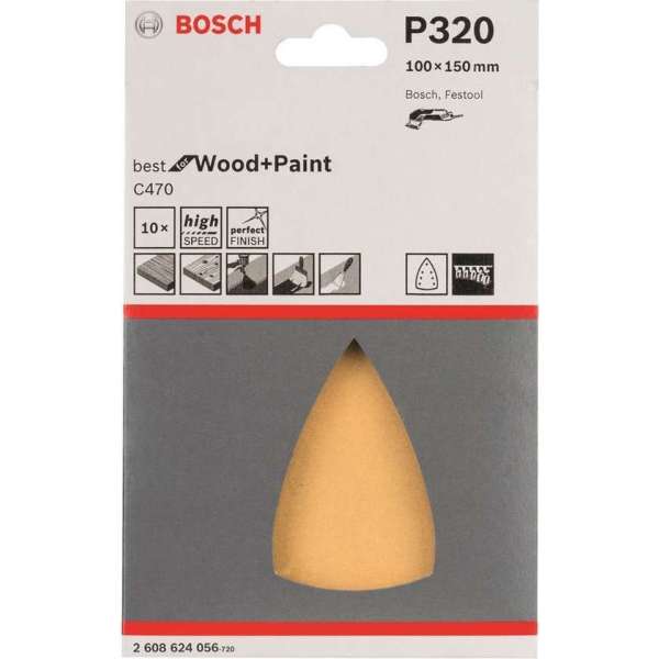 Bosch - Schuurpapier - 10 SCHUURVEL DELTA BEST WOOD+PAINT 7,320