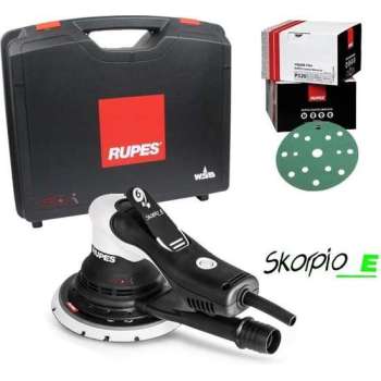 RUPES Skorpio-E Schuurmachine 150mm - 6mm - in Koffer + HQ400 schuurpapier