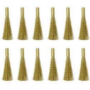 TOOLCRAFT TO-5864076 Reservekwast voor glasvezeletser set van 12 (messing draad) 4 mm Diameter 4 mm 12 stuk(s)