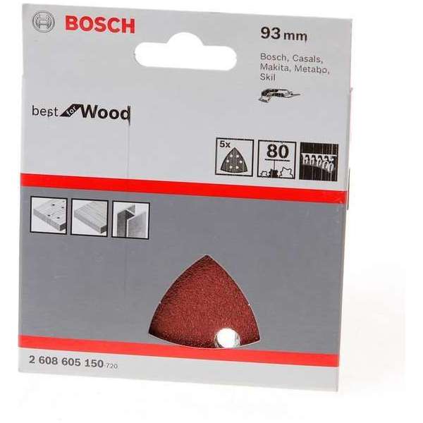 Bosch - 5-delige schuurbladenset 93 mm, 80