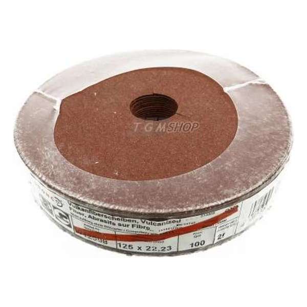 Dronco vulcanised fiber washers - ø125 mm, 22.23 mm - 100 grit