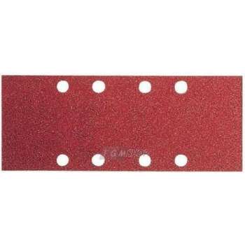 Dronco, abrasive strips 93 x 177 mm, for Velcro system, K80, 10 pieces, 8-hole