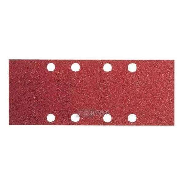 Dronco, abrasive strips 93 x 177 mm, for Velcro system, K80, 10 pieces, 8-hole