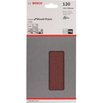 Bosch 10-delige schuurbladset 115 x 230 mm - 120