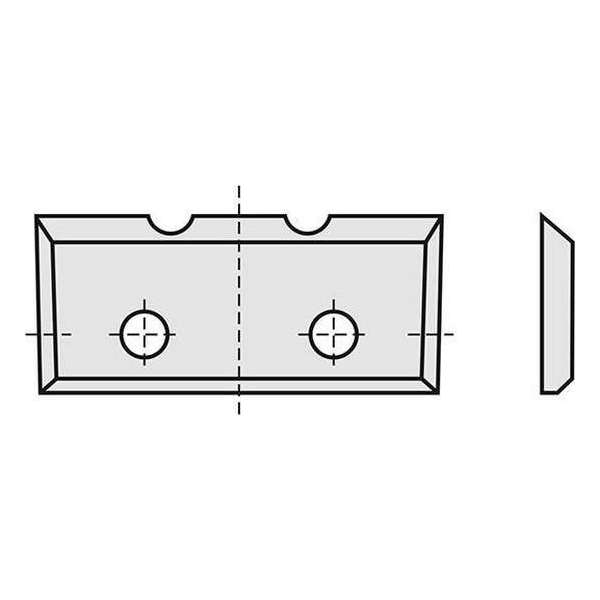 Hm messen 23 x 7 x 1,5 mm. spaanbrekers (2 groeven)