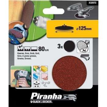 Piranha Schuurschijf  125 mm zelfhechtend 80K 3stuks X32072