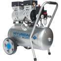 Hyundai stille compressor 24 liter met vochtafscheider - olievrij - 8 BAR - 59 dB 'Super Silent'.