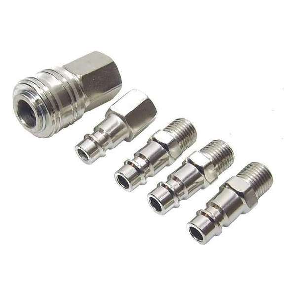 Euro Lucht Perslucht Snelkoppeling Set - 1/4" - 5 Delig