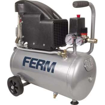 FERM Compressor 1100W – 24 liter tankinhoud – 8 bar – 1.5pk – Incl. universele ¼” snelkoppeling en 2 manometers