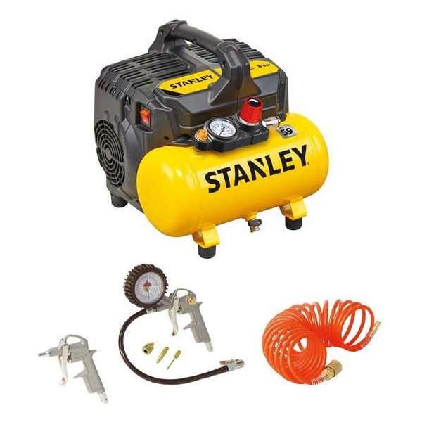 STANLEY - Silent Compressor DST 100/8/6 – inclusief 6-delige Accessoire set