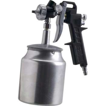 FERM Verfpistool met onderbeker – Pneumatisch - 750cc – Max. 6 bar – Instelbare spraytoevoer