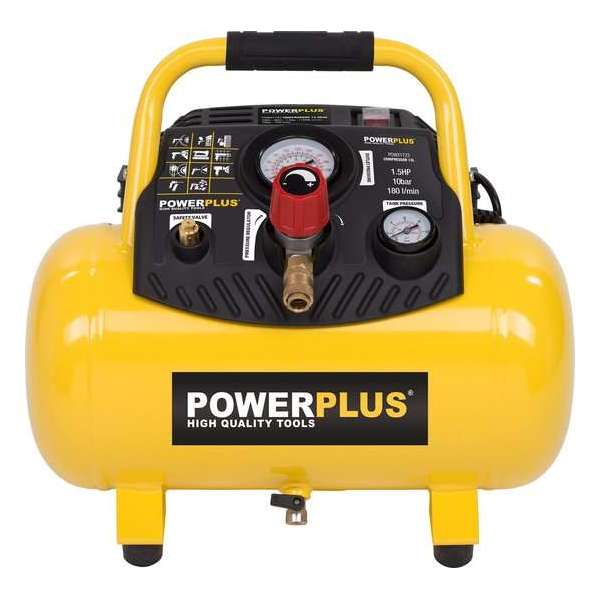 Powerplus POWX1723 Compressor - 10 bar - 12 liter tankinhoud