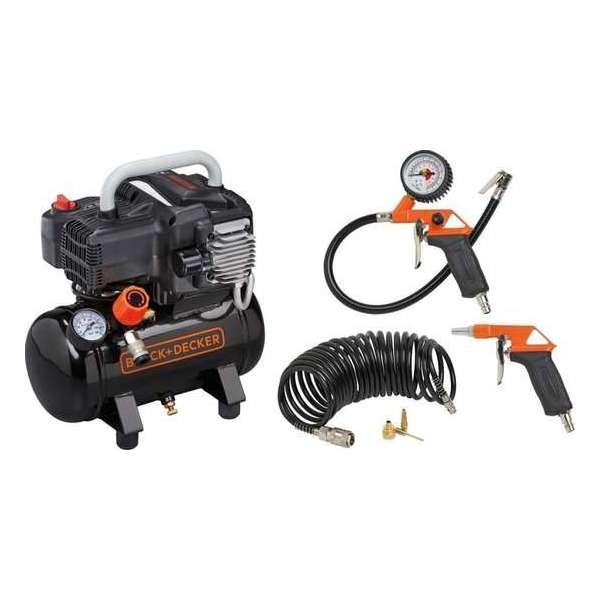 BLACK+DECKER Compressor BD195/6-NK -  inclusief 6-delige Accessoire set