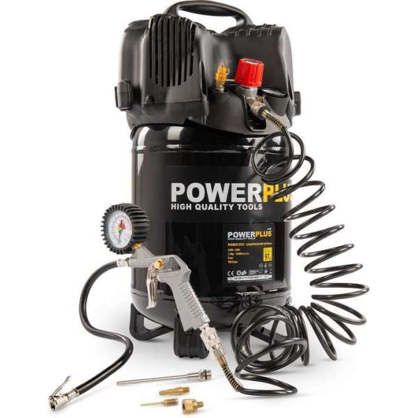 Powerplus POWX1731 Compressor - 8 bar - 24 liter tankinhoud - incl. accessoires