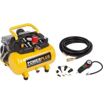 Powerplus POWX1724S Compressor - 8 bar - 6 liter tankinhoud - Inclusief accessoires