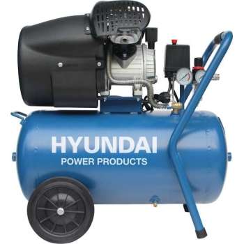 Hyundai compressor 50 liter met vochtafscheider - 8 BAR - 67dB - 320 liter/minuut - 3PK - 2200W