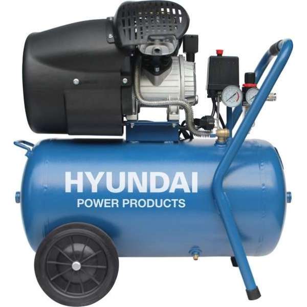 Hyundai compressor 50 liter met vochtafscheider - 8 BAR - 67dB - 320 liter/minuut - 3PK - 2200W