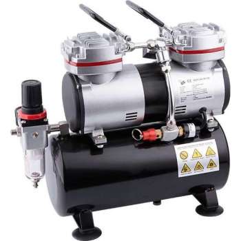 Fengda FD-196(AS-196) Airbrush mini compressor - met luchttank - max 6 bar